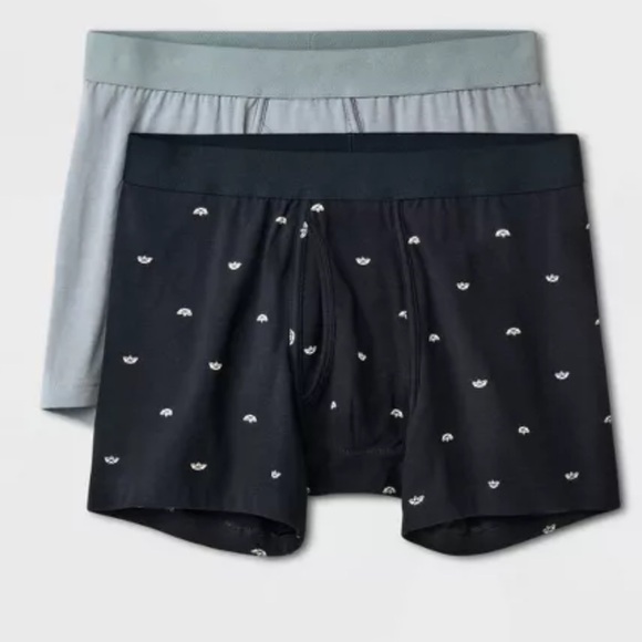 Men's Paper Boat Print Boxer Briefs 2pk - Goodfellow & Co™ Black Size S - Picture 1 of 8